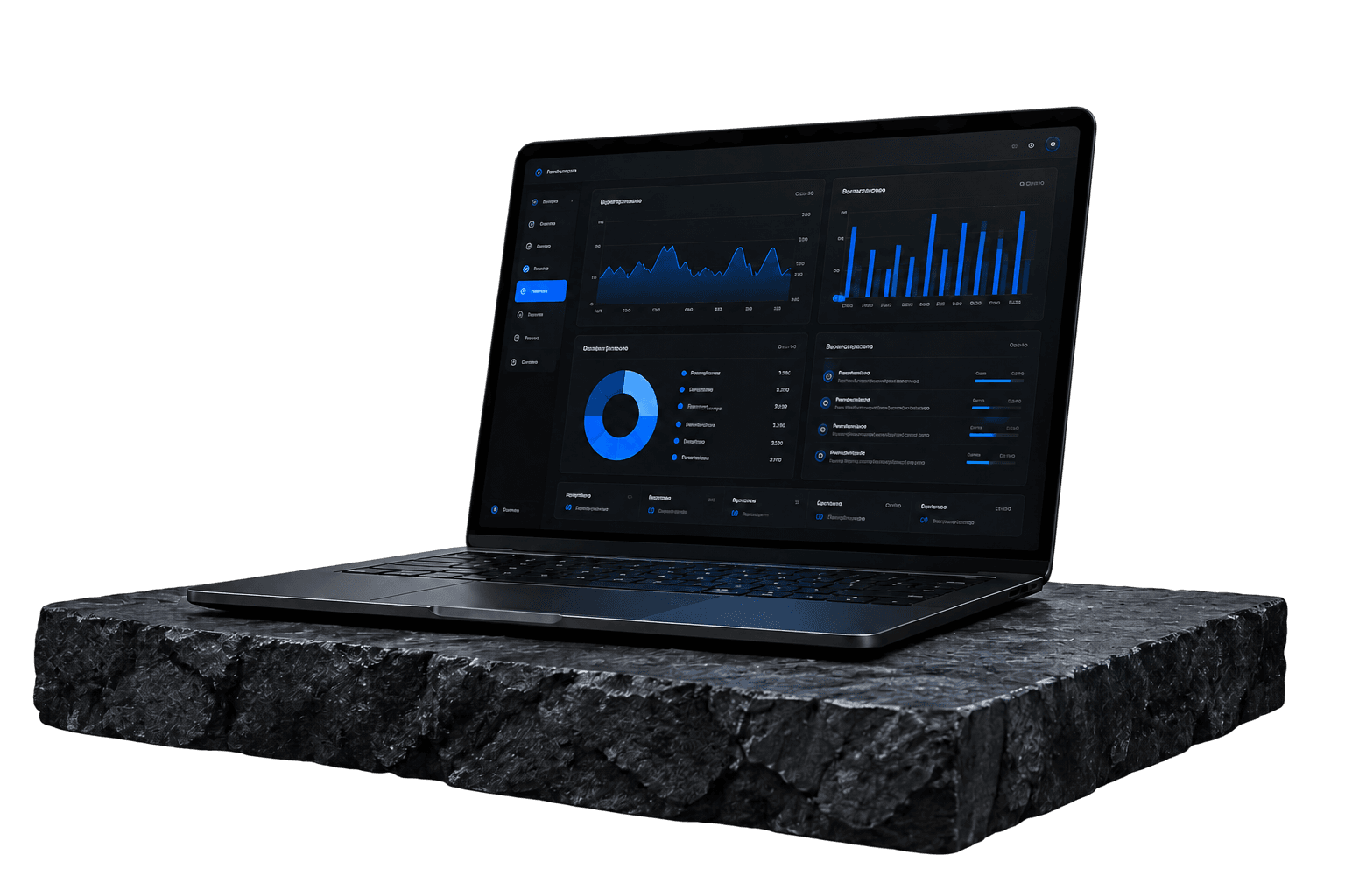 Laptop mit einer individuell entwickelten Enterprise-Anwendung